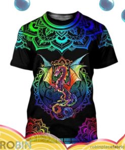 dragon mandala all over print aop shirt t shirt RoeBz
