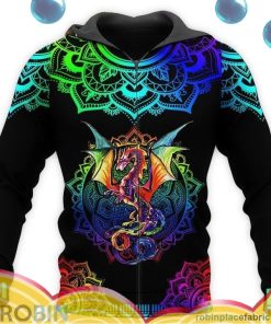 dragon mandala all over print aop shirt zip hoodie Ft4aK