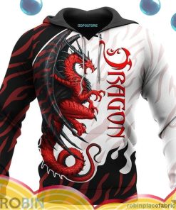 dragon red all over print aop shirt hoodie UFFlL