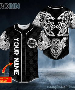 dragons tree viking white tattoo custom baseball jersey 149 SK4Mk