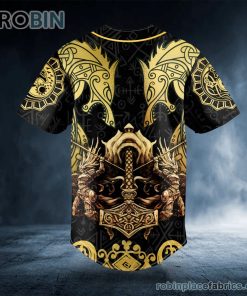 dragons warriors axe viking tattoo custom baseball jersey 531 DJWe1
