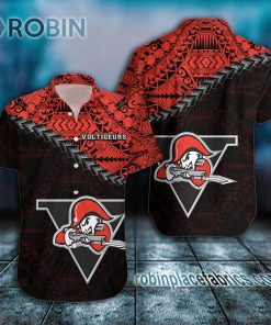 drummondville voltigeurs casual button down hawaiian shirt grunge polynesian tattoo ca hockey 147 opprb