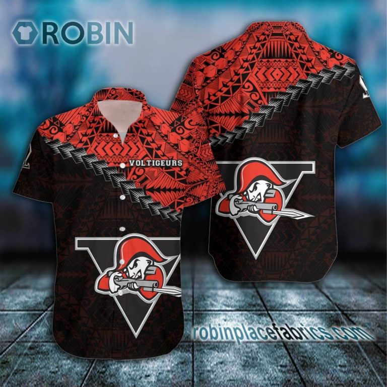 Drummondville Voltigeurs Casual Button Down Hawaiian Shirt Grunge Polynesian Tattoo – CA HOCKEY