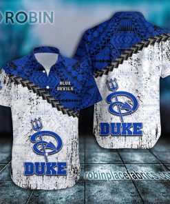 duke blue devils casual button down hawaiian shirt grunge polynesian tattoo ncaa 146 1RT8C