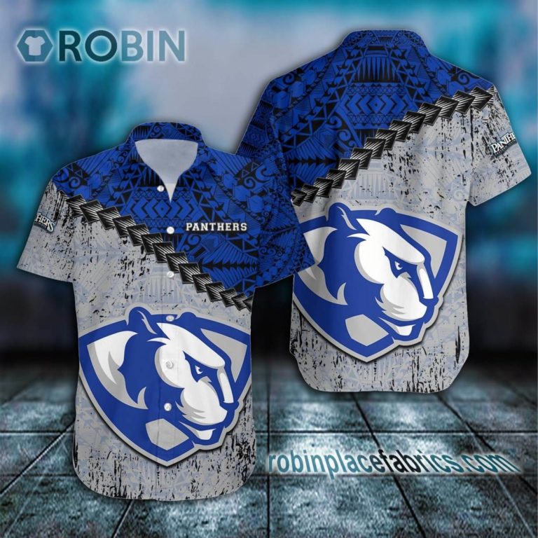 Eastern Illinois Panthers Casual Button Down Hawaiian Shirt Grunge Polynesian Tattoo – NCAA