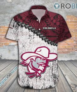 Eastern Kentucky Colonels Casual Button Down Hawaiian Shirt Grunge Polynesian Tattoo – NCAA