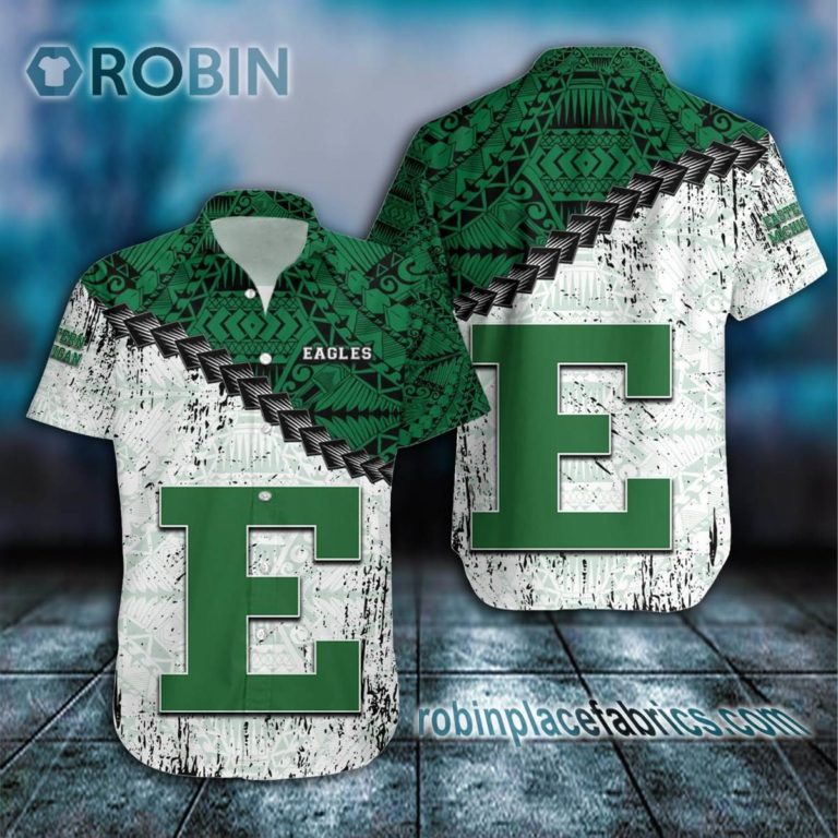 Eastern Michigan Eagles Casual Button Down Hawaiian Shirt Grunge Polynesian Tattoo – NCAA