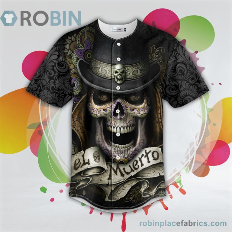 El Muerto Sugar Skull Baseball Jersey RB2941