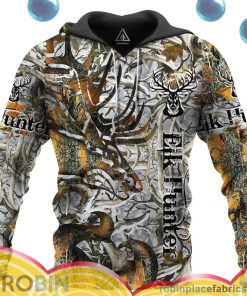 elk hunting camo all over print aop shirt hoodie NdbdW