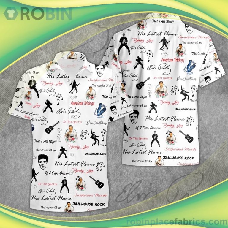 Elvis Presley American Trilogy Short Sleeve Button Down Hawaiian Shirt