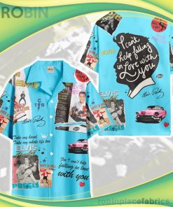 Elvis Presley King Rock N’Roll Short Sleeve Button Down Hawaiian Shirt
