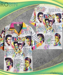 Elvis Presley Long Live The King Short Sleeve Button Down Hawaiian Shirt