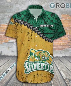 Everett Silvertips Casual Button Down Hawaiian Shirt Grunge Polynesian Tattoo – CA HOCKEY
