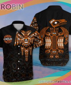 Every Child Matter Casual Button Down Hawaiian Shirt Movement Orange Shirt Day Canada Button Up Shirt