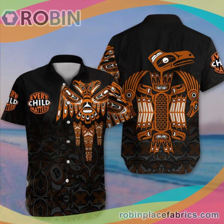 Every Child Matter Casual Button Down Hawaiian Shirt Movement Orange Shirt Day Canada Button Up Shirt