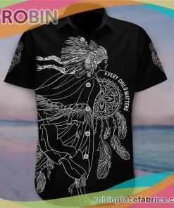 Every Child Matters Casual Button Down Hawaiian Shirt Awareness Every Child Matters Clothing