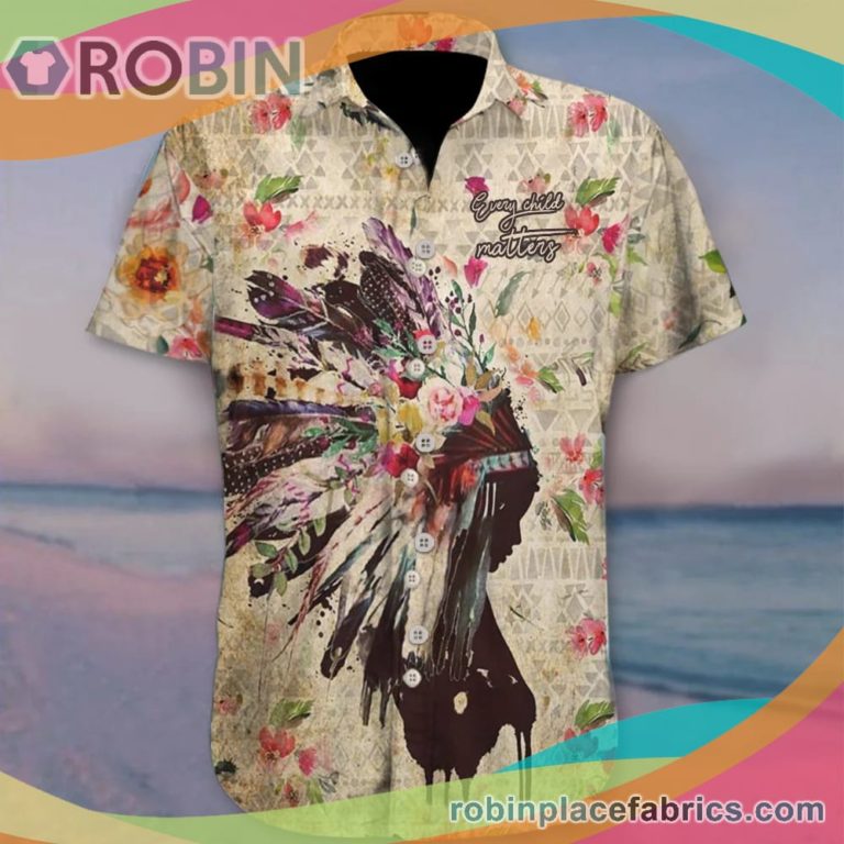 Every Child Matters Casual Button Down Hawaiian Shirt Support Canada Orange Day Merch Clothing