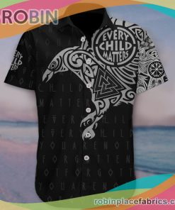 Every Child Matters Casual Button Down Hawaiian Shirt Support Canada Orange Shirt Day Button Up Shirt Clothing