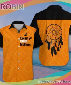 Every Child matters Orange Shirt Day Casual Button Down Hawaiian Shirt Canadian Every Child Matters Clothing