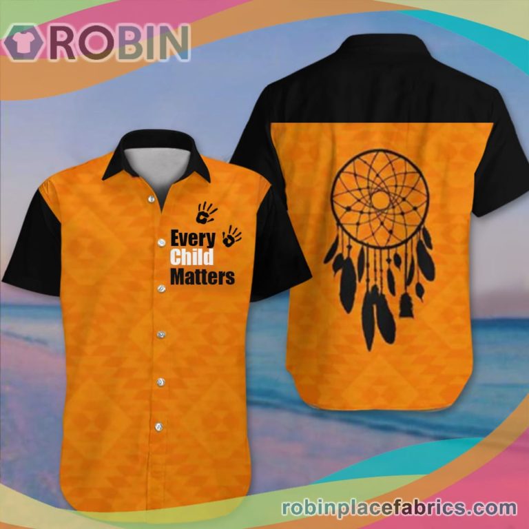Every Child matters Orange Shirt Day Casual Button Down Hawaiian Shirt Canadian Every Child Matters Clothing
