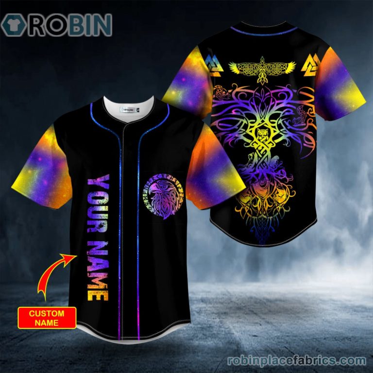 Fantasy Celtic Eagle Yggdrasill Viking Tattoo Custom Baseball Jersey