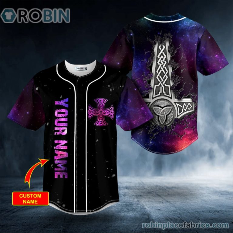 Fantasy Thor’s Hammer Viking Custom Baseball Jersey