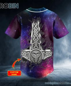 fantasy thors hammer viking custom baseball jersey 338 KKUIg