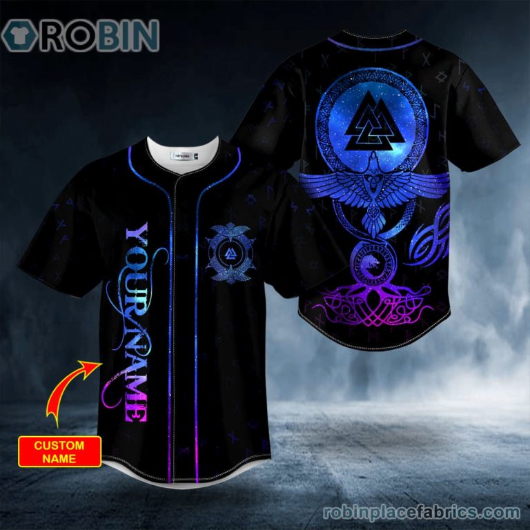 Fantasy Valknut Yggdrasill Viking Custom Baseball Jersey