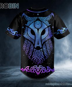 fantasy wolf viking tattoo custom baseball jersey 523 hUPlf