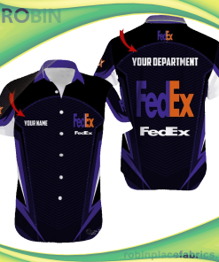 FedEx Company Custom Name Unisex Short Sleeve Button Down Hawaiian Shirt FedEx Company Custom Name Unisex Short Sleeve Button Down Hawaiian Shirt