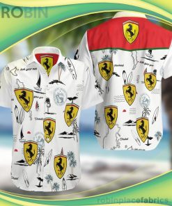 Ferrari F1 Summer Short Sleeve Button Down Hawaiian Shirt