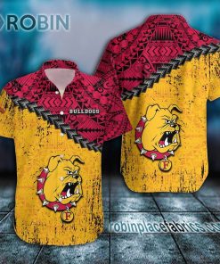 ferris state bulldogs casual button down hawaiian shirt grunge polynesian tattoo ncaa 134 XVEDh