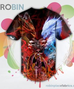 Fire and Ice Dragon Skull Baseball Jersey RB6234