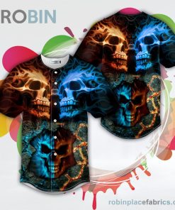 fire ice pattern skull baseball jersey rb174968 oAJY1