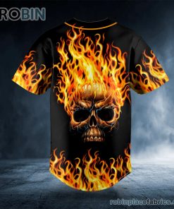 fire skull custom name baseball jersey 329 hNaYG