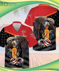Fireball Eagle Short Sleeve Button Down Hawaiian Shirt