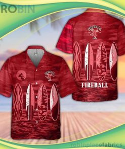 Fireball Red Short Sleeve Button Down Hawaiian Shirt Fireball Red Short Sleeve Button Down Hawaiian Shirt
