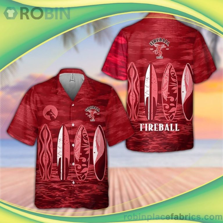 Fireball Red Short Sleeve Button Down Hawaiian Shirt