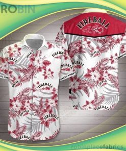 Fireball Whisky Island 3D Short Sleeve Button Down Hawaiian Shirt