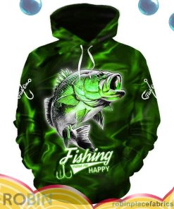 fishing happy green all over print aop shirt hoodie gMac8