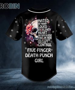 five finger death punch girl skull custom baseball jersey 515 nYTc8