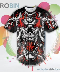 flaming battle dragon skull baseball jersey rb193167 KQhY5