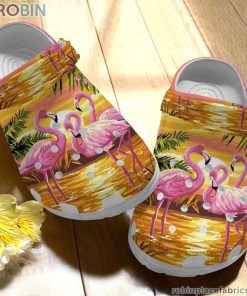 Flamingo Clog Tropical Forest Crocs Crocband Clog 3D Crocs Print Full