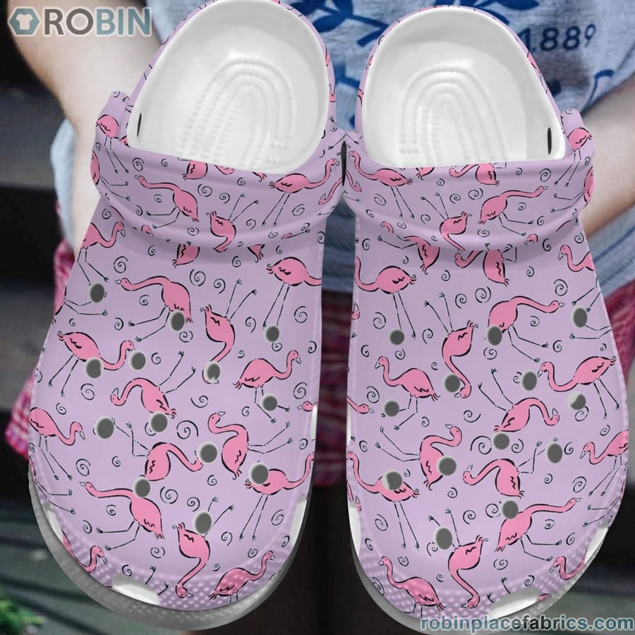 Flamingo Pattern Clog Whitesole Crocs Crocband Clog 3D Crocs Print Full ...