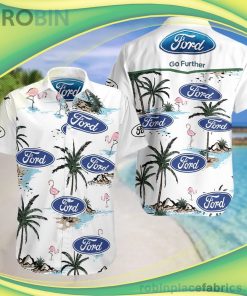 Ford Motor Company Short Sleeve Button Down Hawaiian Shirt
