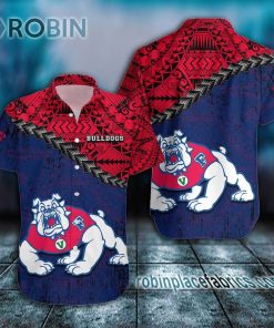 fresno state bulldogs casual button down hawaiian shirt grunge polynesian tattoo ncaa 129 kz6Bm