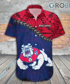 Fresno State Bulldogs Casual Button Down Hawaiian Shirt Grunge Polynesian Tattoo – NCAA