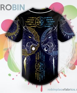 Galaxy Viking Compass Twin Wolf Tattoo Baseball Jersey RB2254 Galaxy Viking Compass Twin Wolf Tattoo Baseball Jersey RB2254