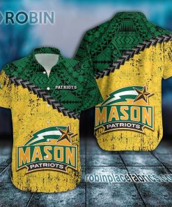 george mason patriots casual button down hawaiian shirt grunge polynesian tattoo ncaa 127 OkcHZ