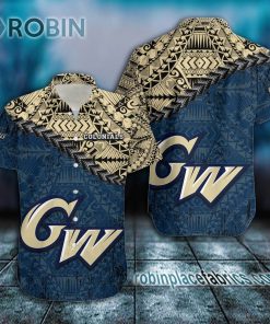 george washington colonials casual button down hawaiian shirt grunge polynesian tattoo ncaa 126 sqoqE